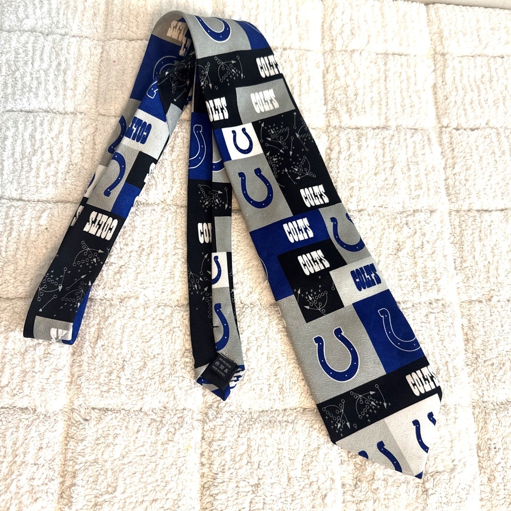 Indianapolis Colts NFL Football Mens Tie Sports Game Day AFC Horseshoe